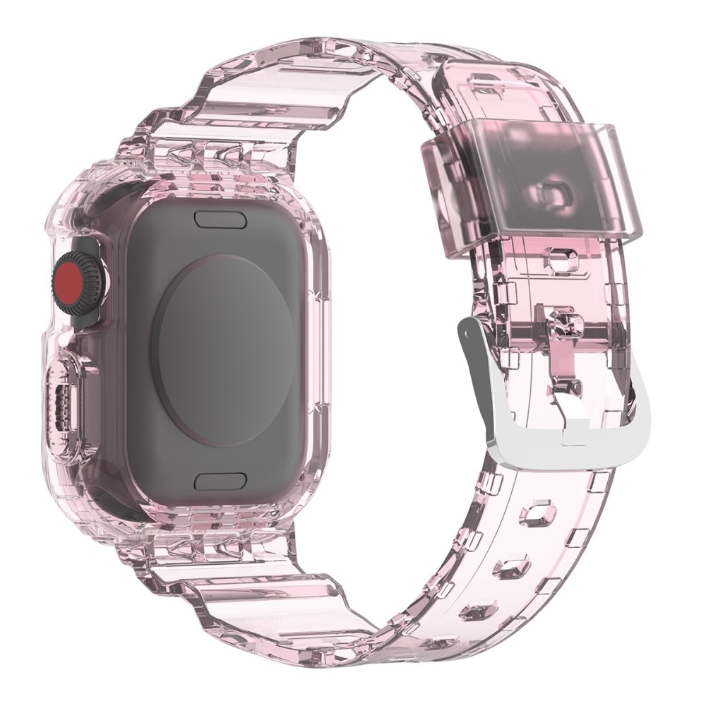 Apple Watch 45mm Series 7 Crystal Cover + Armbånd lyserød