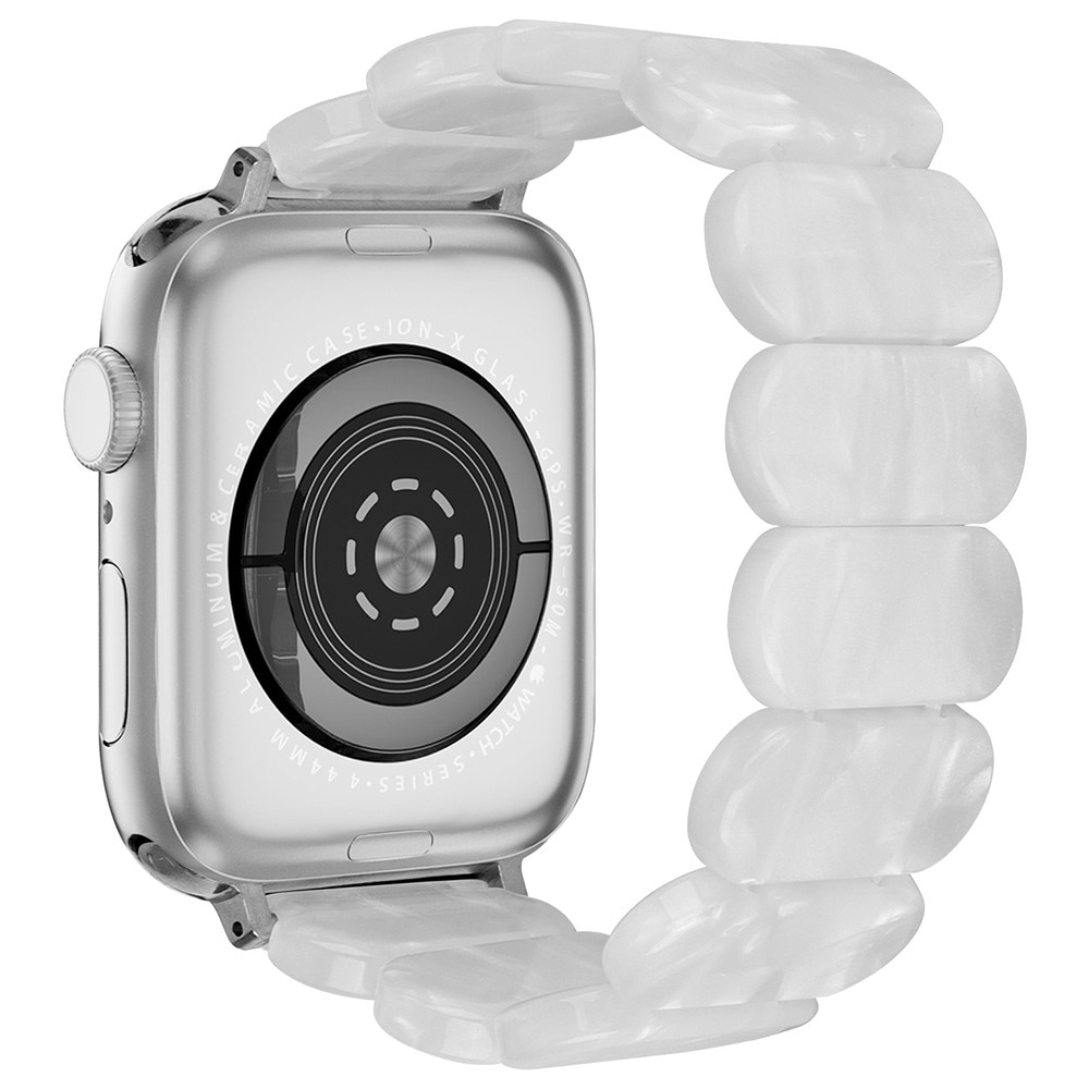 Elastiskt resinarmbånd Apple Watch 41mm Series 9 perlehvid