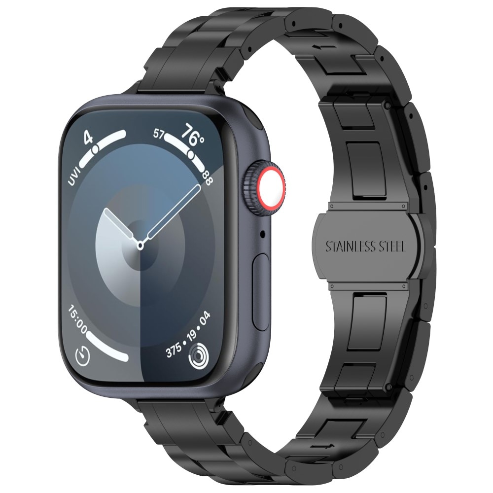 Slim Titaniumarmbånd Apple Watch 41mm Series 9 sort