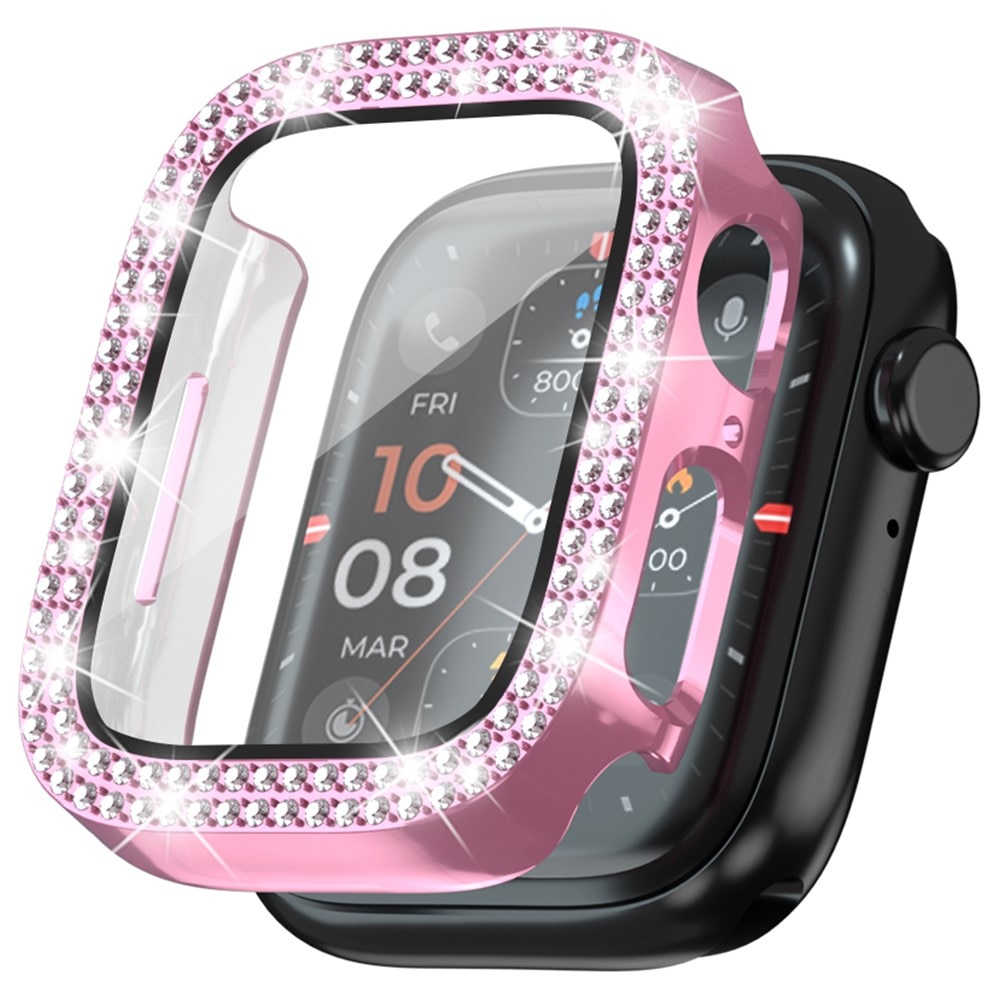 Full Cover Case Rhinestone Apple Watch Series 4-6 44mm lyserød