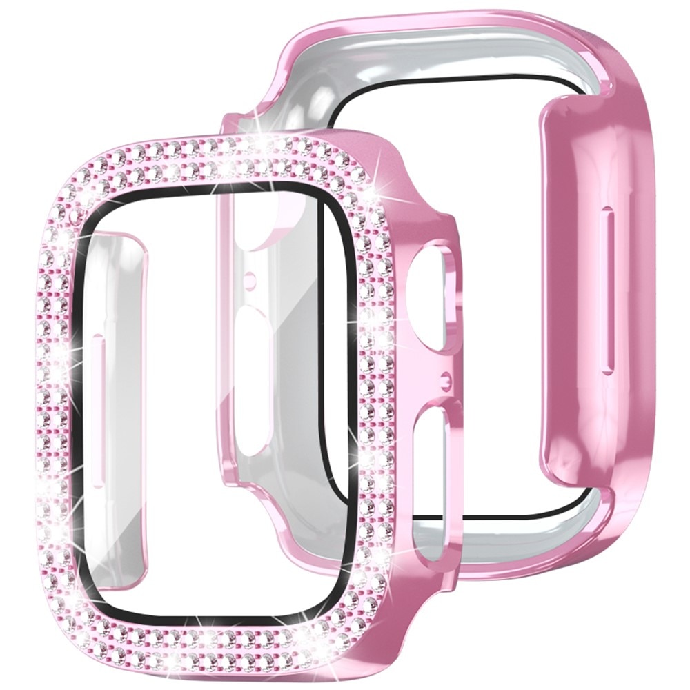 Full Cover Case Rhinestone Apple Watch Series 4-6 44mm lyserød