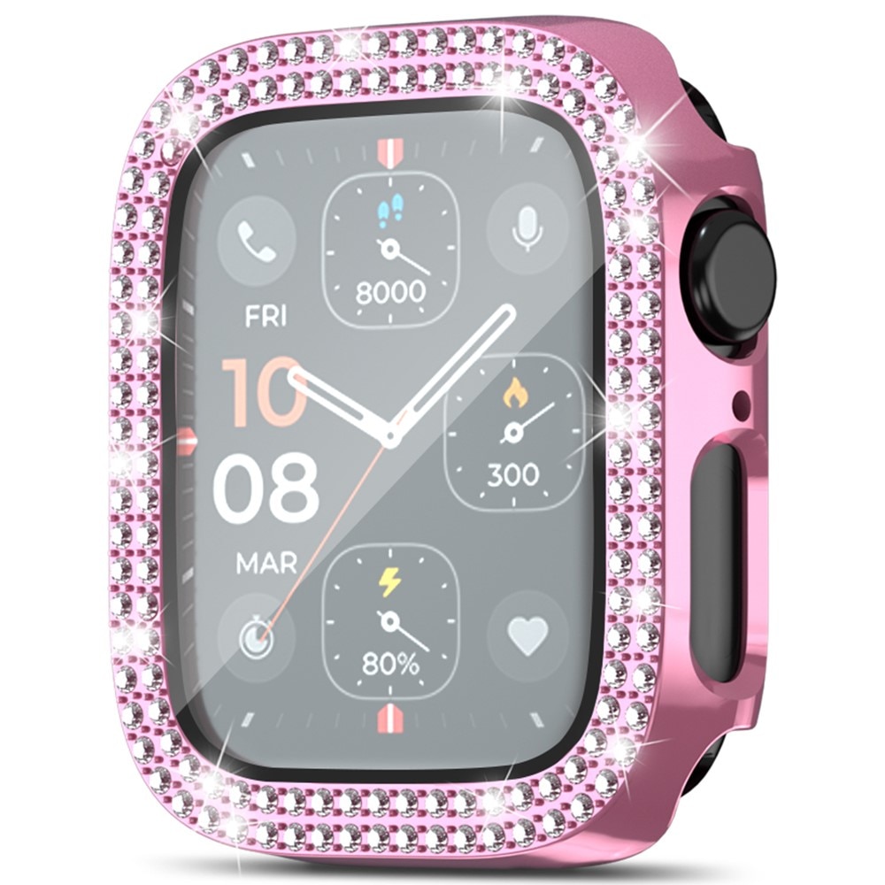 Full Cover Case Rhinestone Apple Watch SE 44mm lyserød