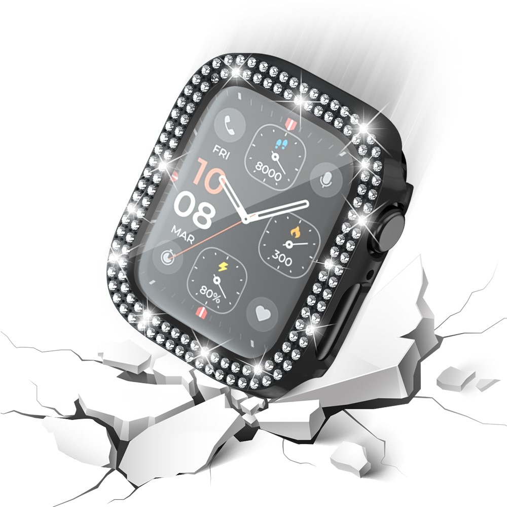 Full Cover Case Rhinestone Apple Watch Series 4-6 44mm sort