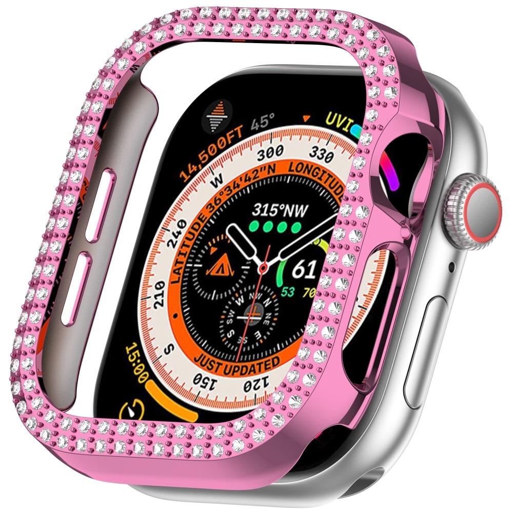 Apple Watch Series 10 42mm Rhinestone cover lyserød