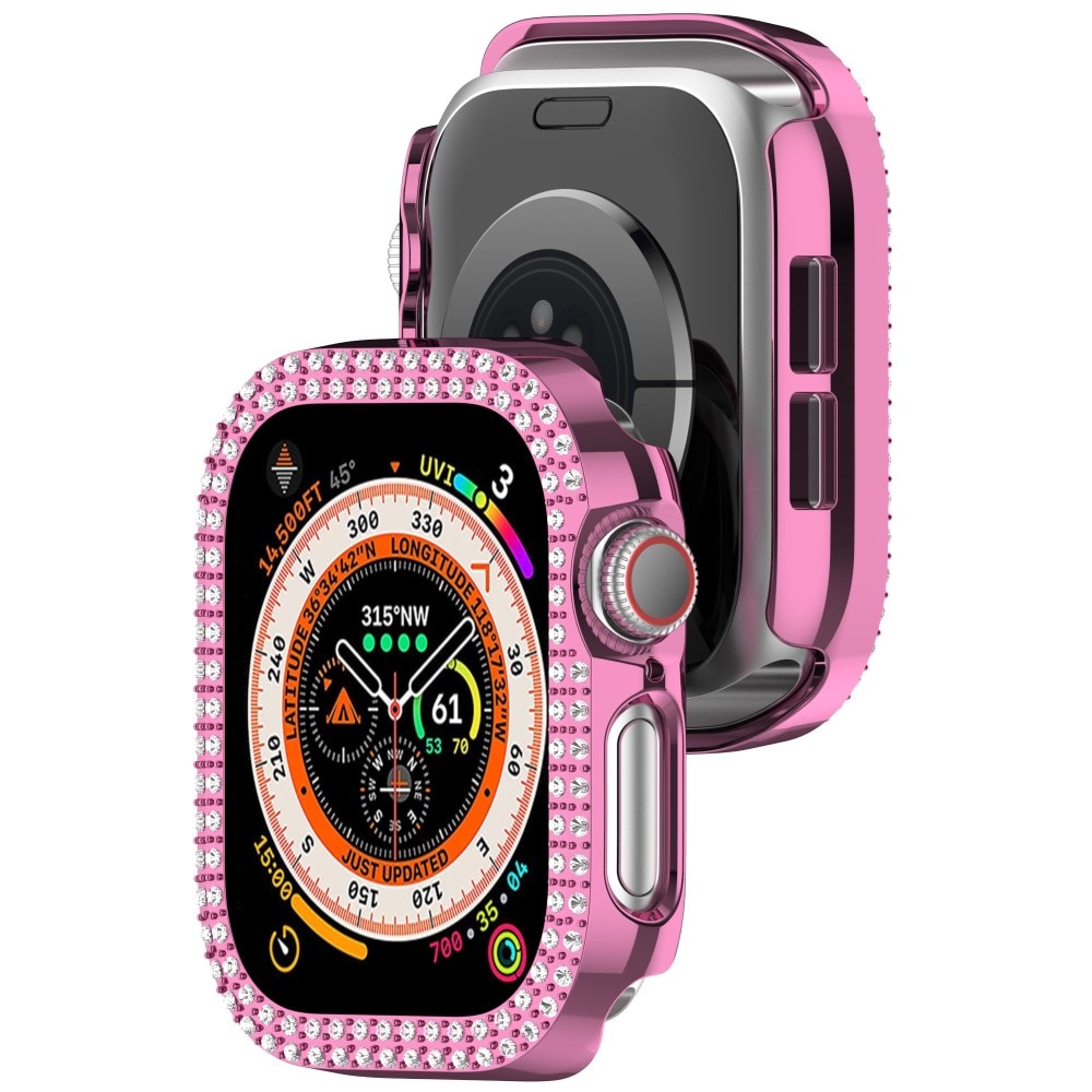 Apple Watch Series 10 42mm Rhinestone cover lyserød