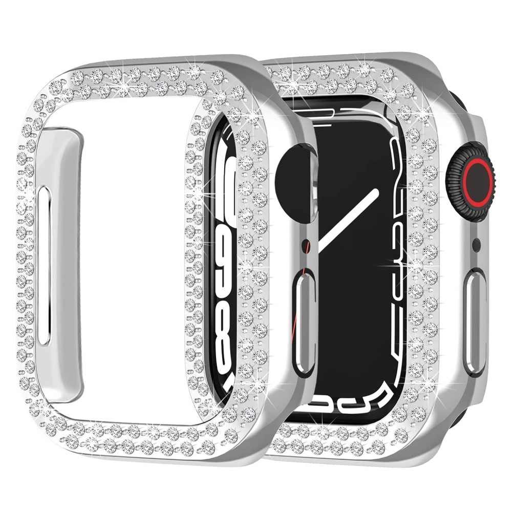 Apple Watch 45mm Series 8 Rhinestone cover sølv