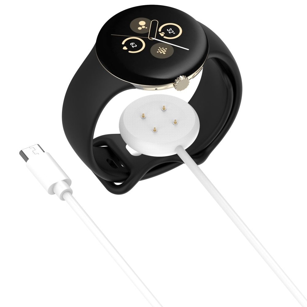 Google Pixel Watch 3 45mm  Magnetisk oplader USB-C Hvid