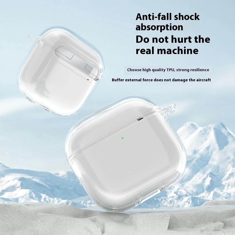 Cover TPU med karabinhage Apple AirPods 4 gennemsigtig