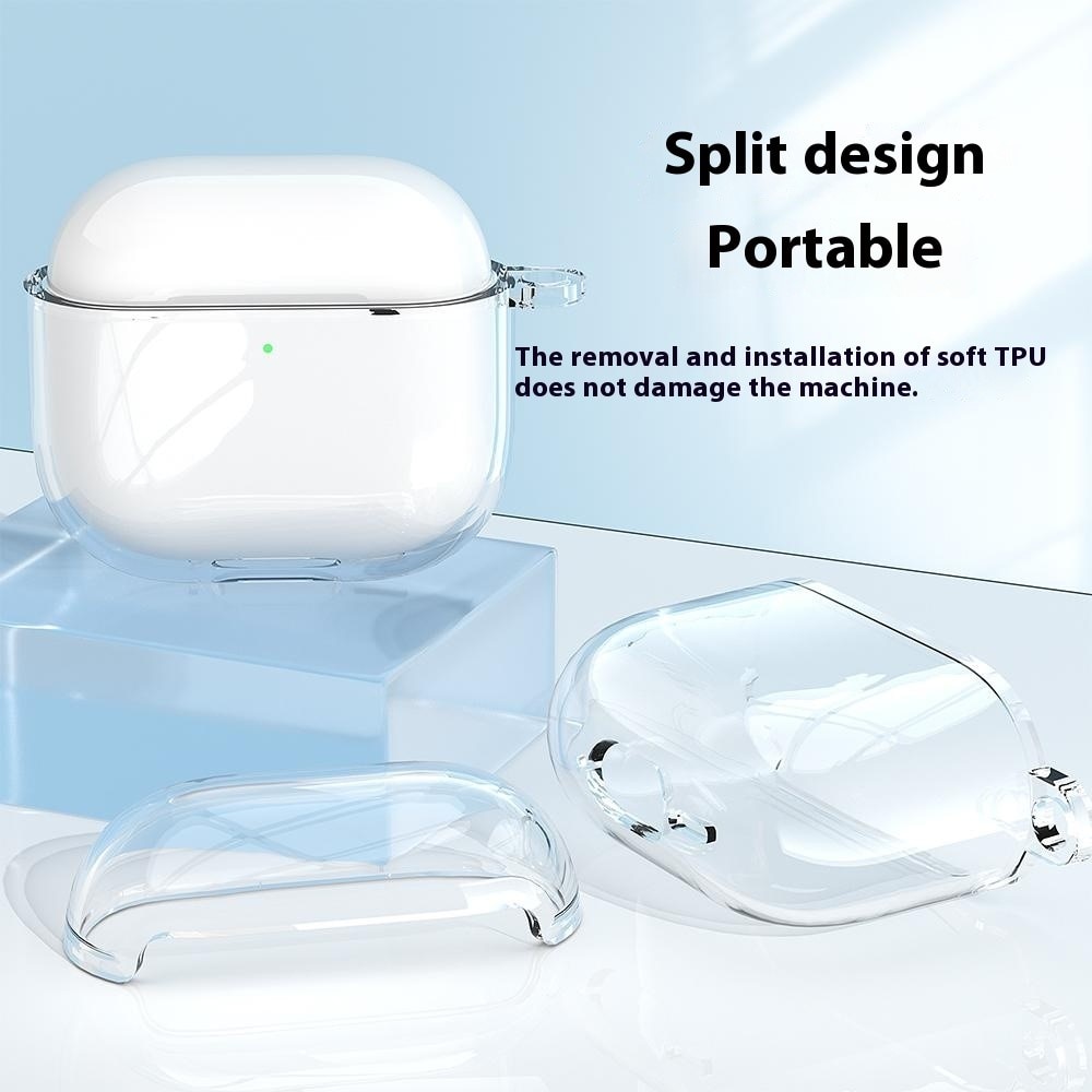 Cover TPU med karabinhage Apple AirPods 4 gennemsigtig