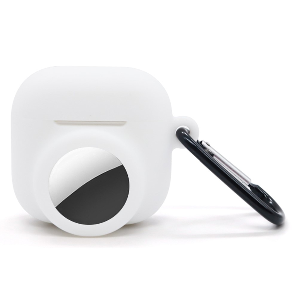 Silikonecover med AirTag holderApple AirPods 4 hvid