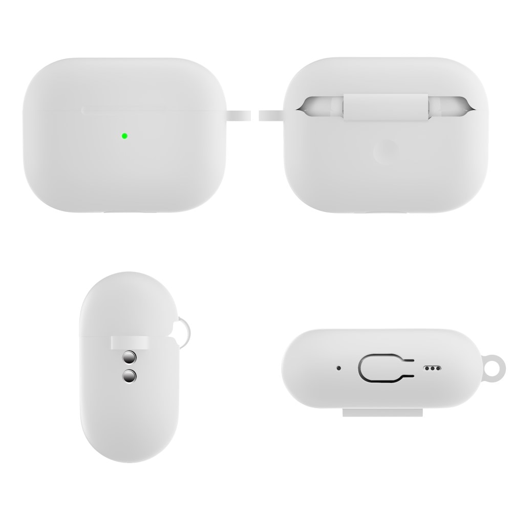 Silikonecover med karabinhage Apple AirPods Pro 2 hvid