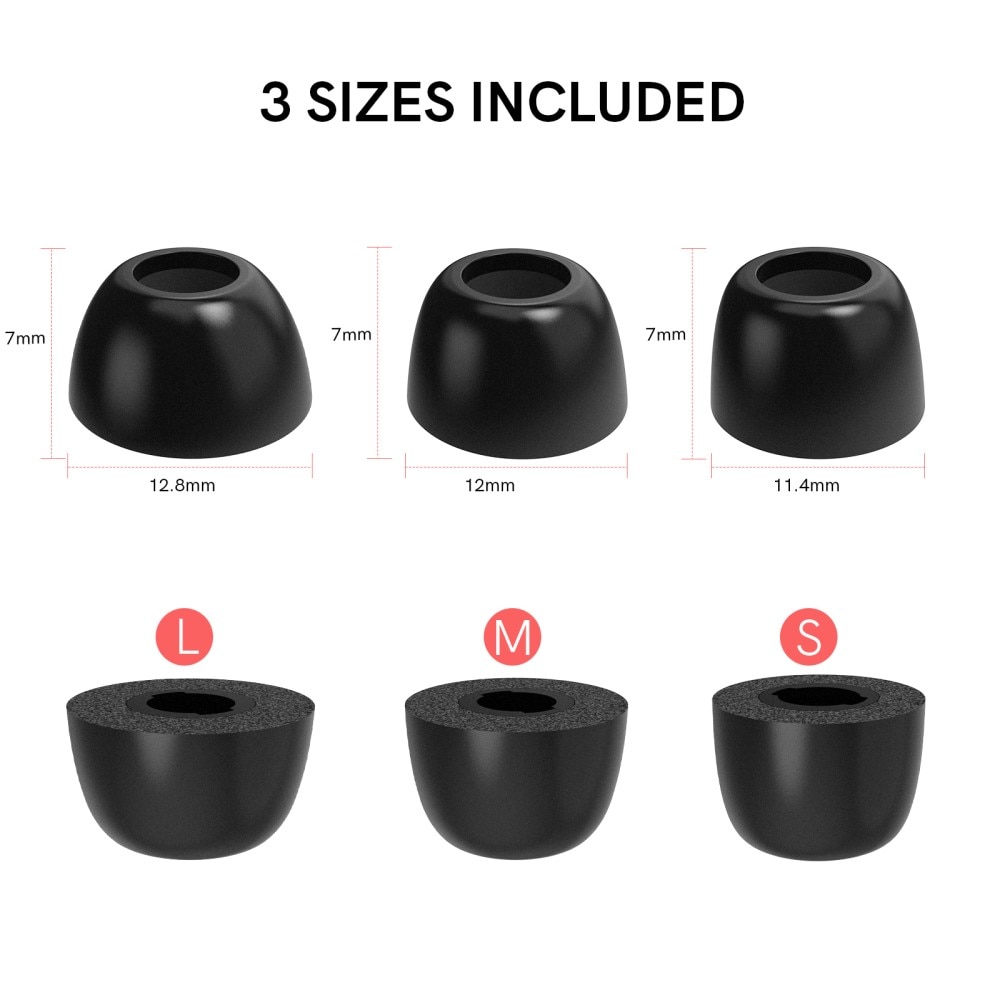 Memory Foam Ear Tips (3-pack) Samsung Galaxy Buds 2 Pro sort