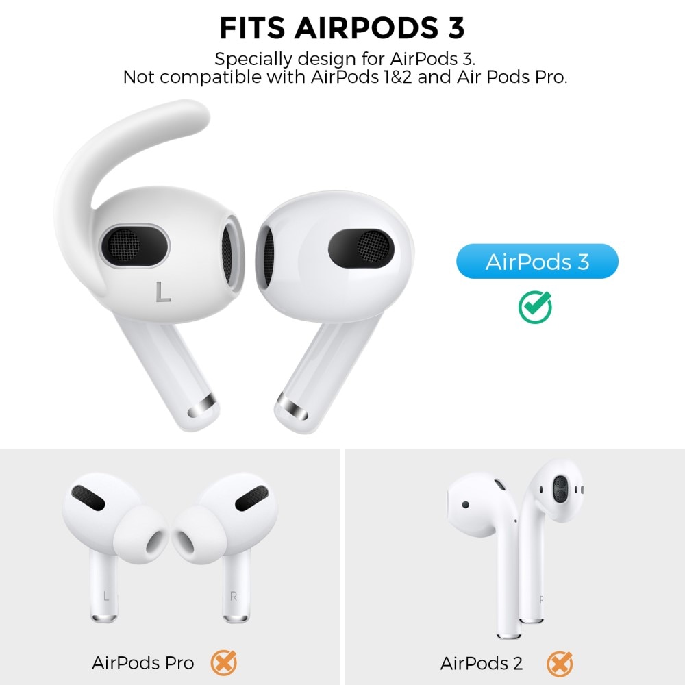 Sport Earhooks Apple AirPods 3 hvid