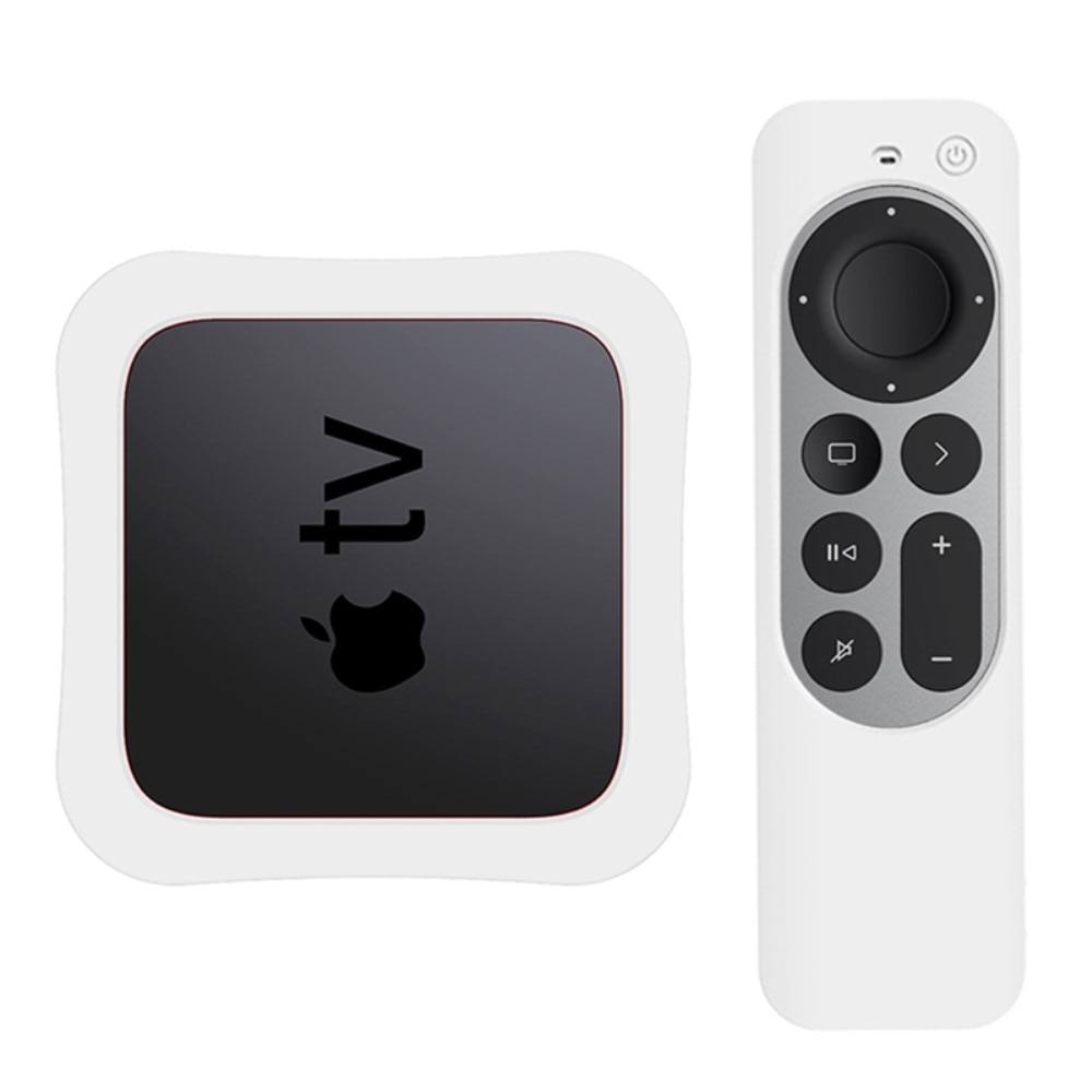 Apple TV 4K 2021 boks+fjernbetjening silikonecover hvid - køb