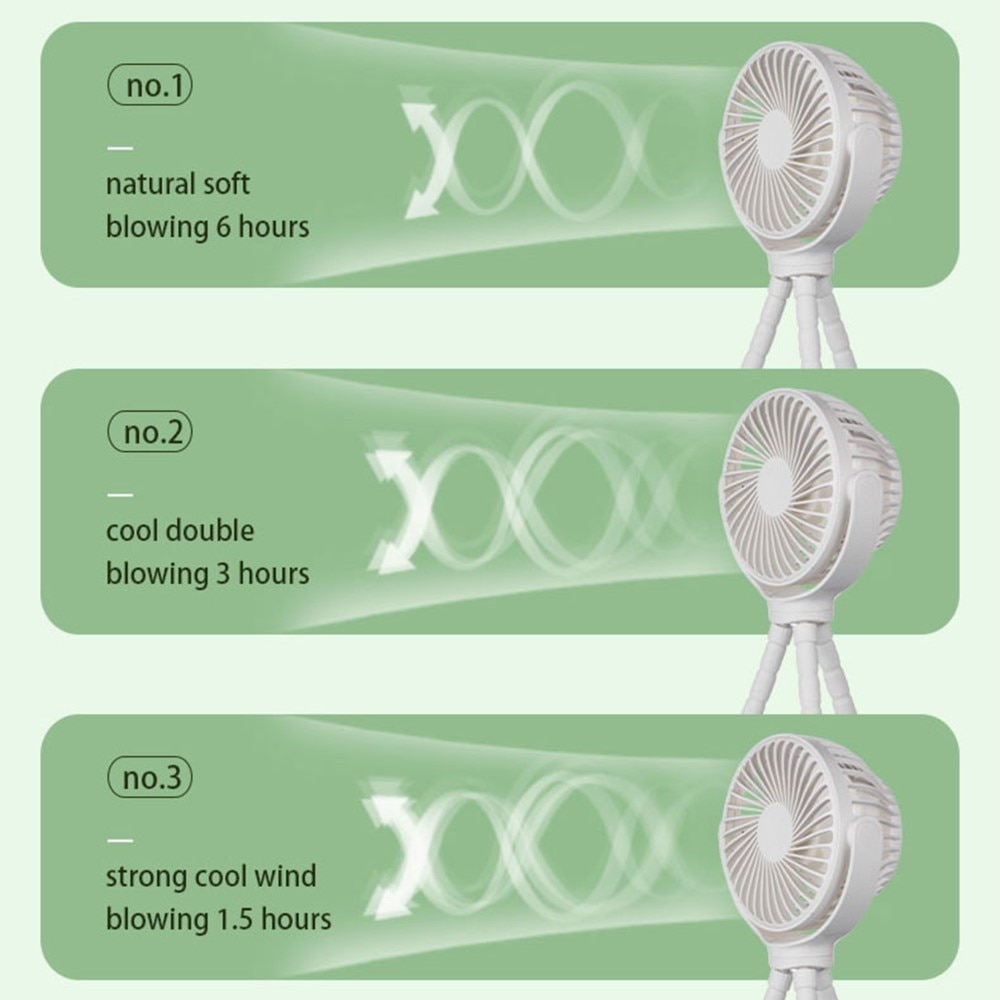 Portabel ventilator med fleksible ben, Hvid