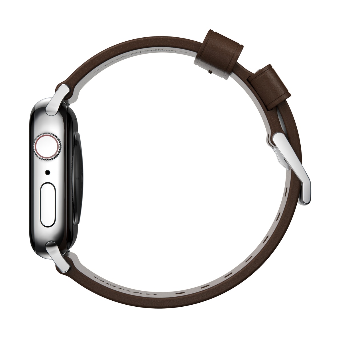 Apple Watch Series 10 42mm Modern Band Horween Leather Rustic Brown (Silver Hardware)