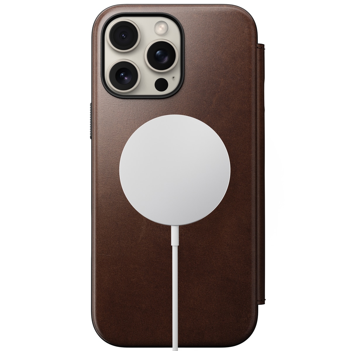 iPhone 16 Pro Max Modern Horween Leather Folio MagSafe Rustic Brown