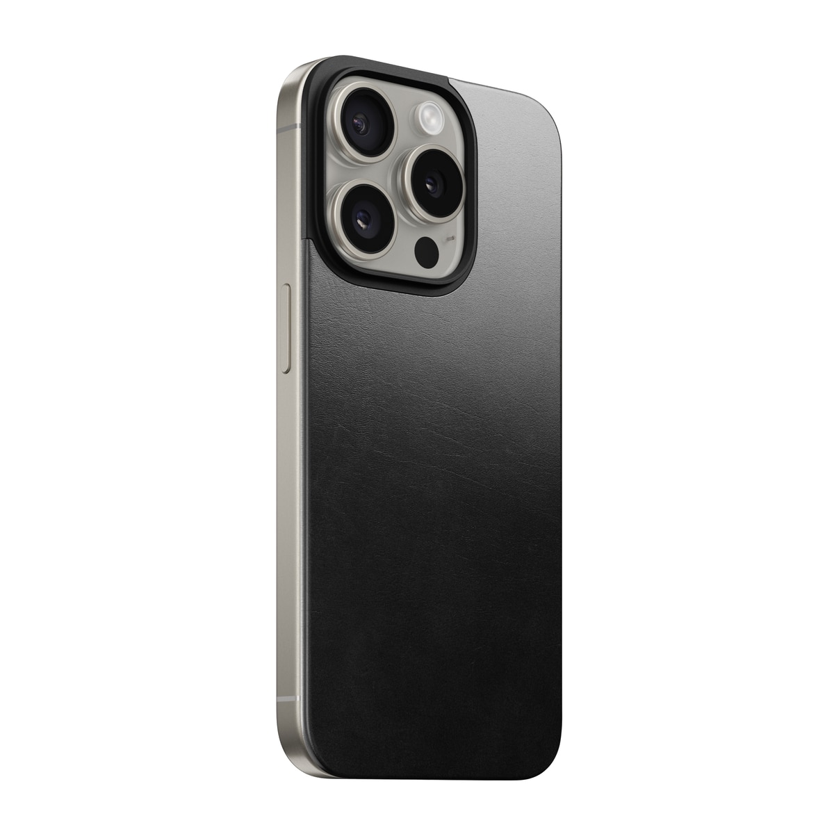 iPhone 15 Pro Magnetic Leather Back Black