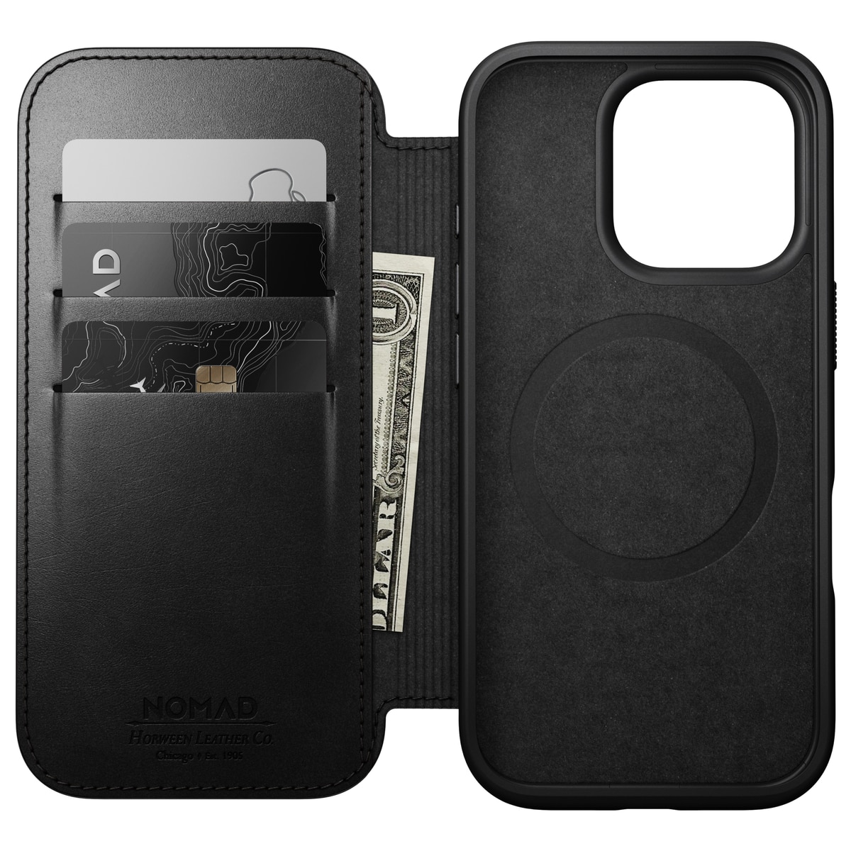 iPhone 16 Pro Modern Horween Leather Folio MagSafe Black