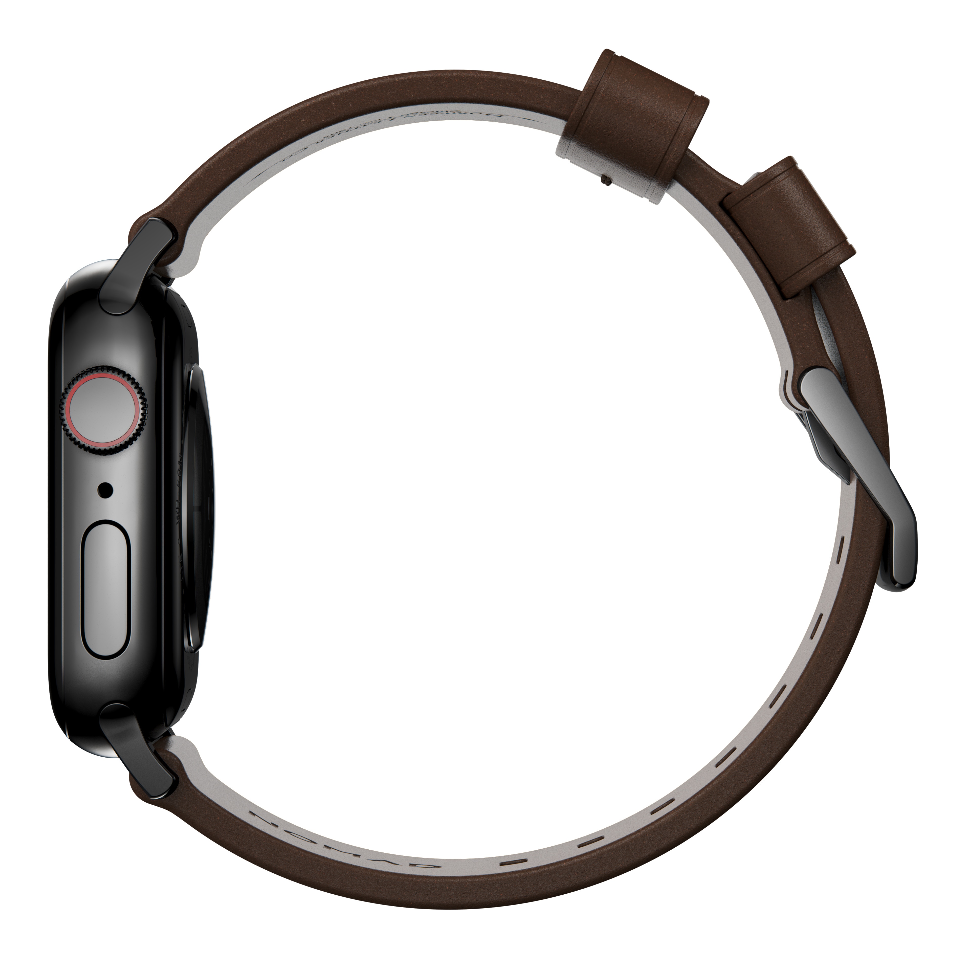 Apple Watch 41mm Series 9 Modern Band Horween Leather Rustic Brown (Black Hardware)