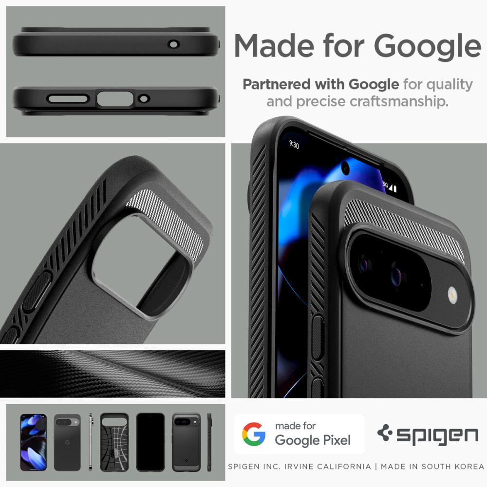 Google Pixel 9 Case Rugged Armor Black