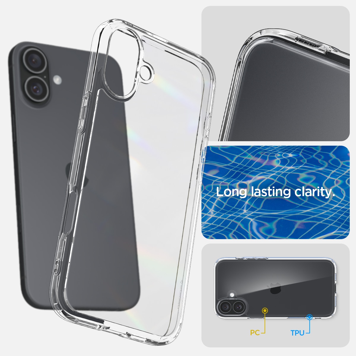 iPhone 16 Plus Case Ultra Hybrid Crystal Clear