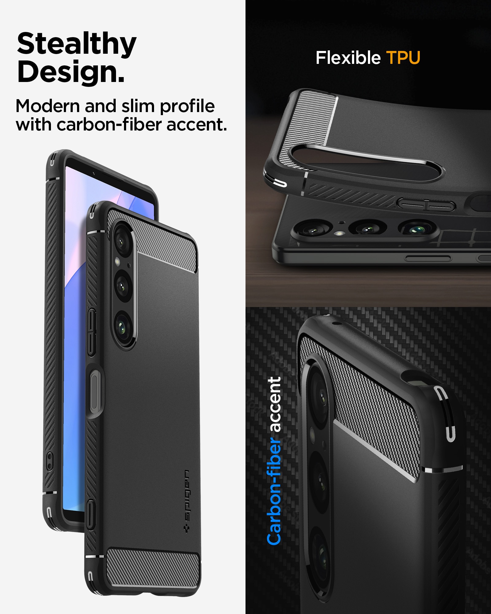 Sony Xperia 1 VI Case Rugged Armor Black