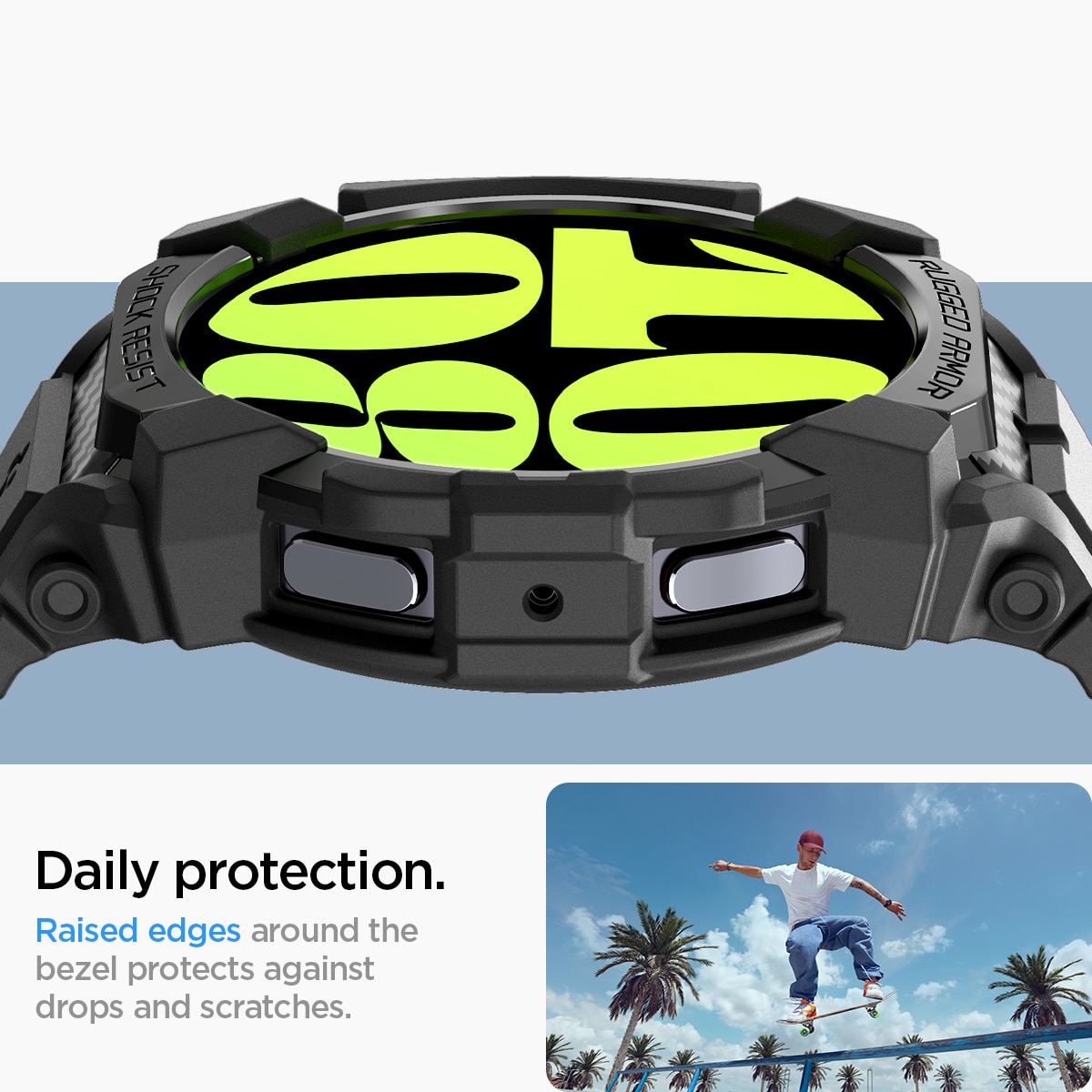 Samsung Galaxy Watch 7 44mm Case Rugged Armor Pro Black