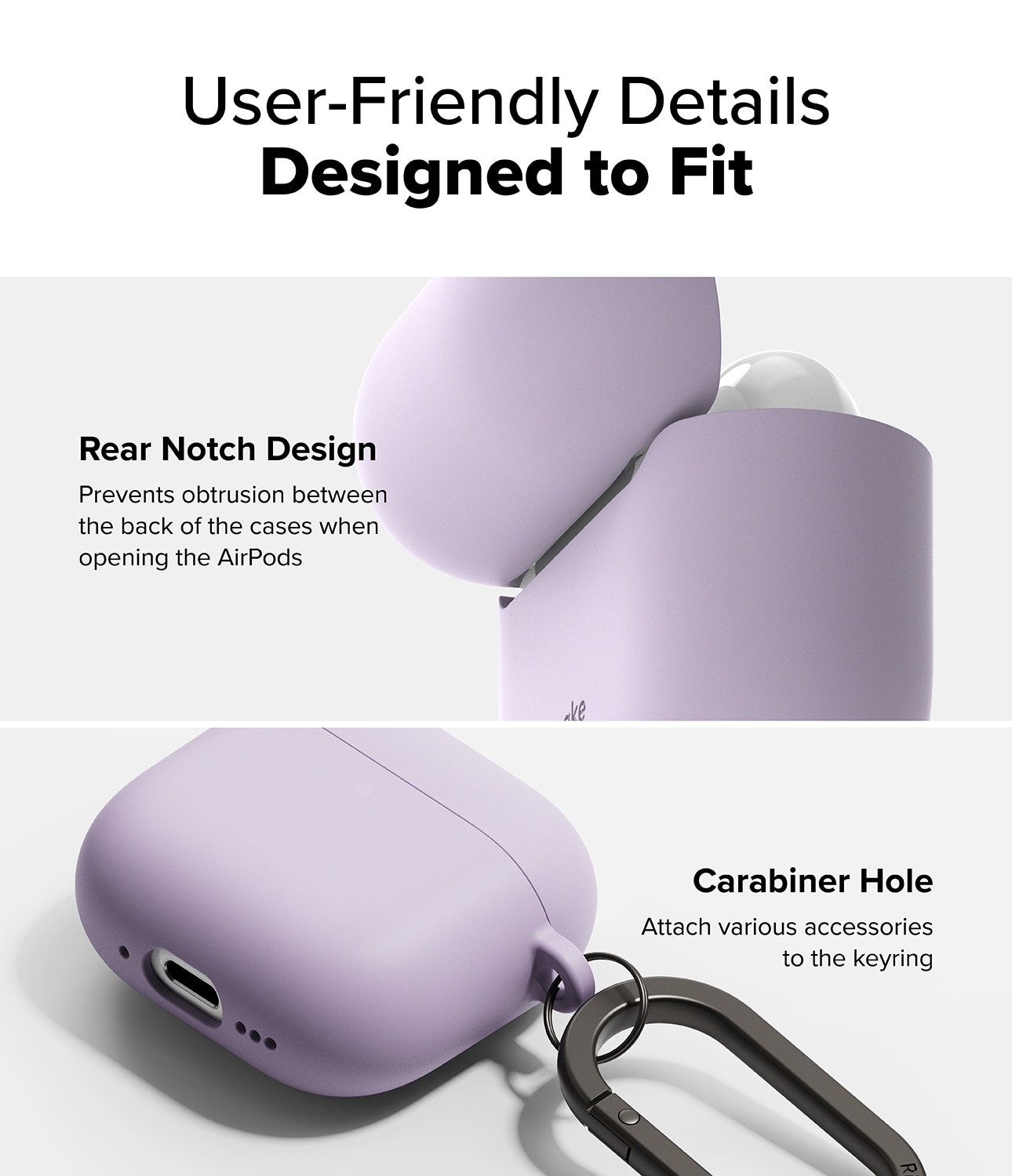 Silicone  Cover Apple AirPods 4 Light Purple