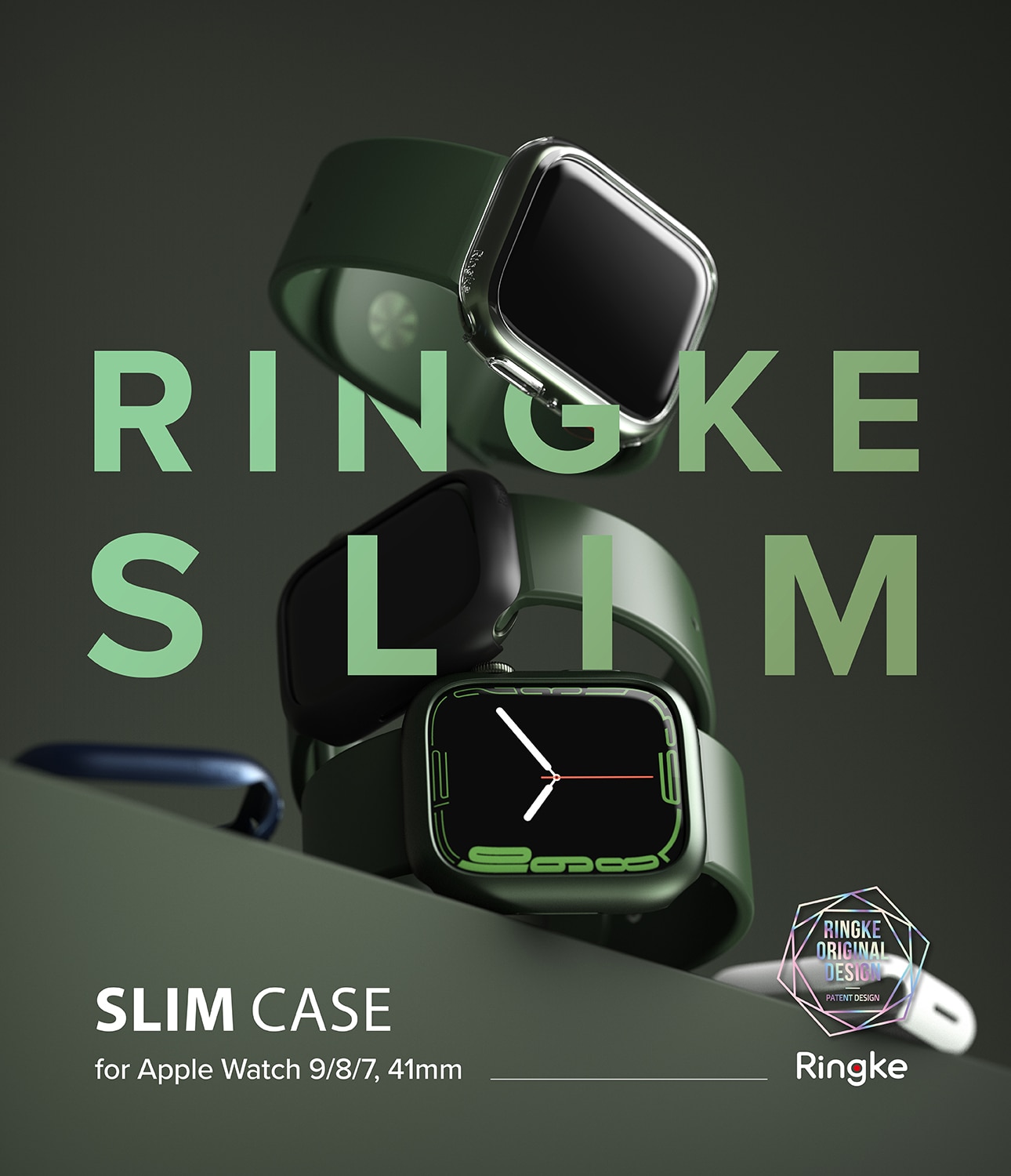 Slim Case (2-pack) Apple Watch 41mm Series 9 Matte Black & Clear