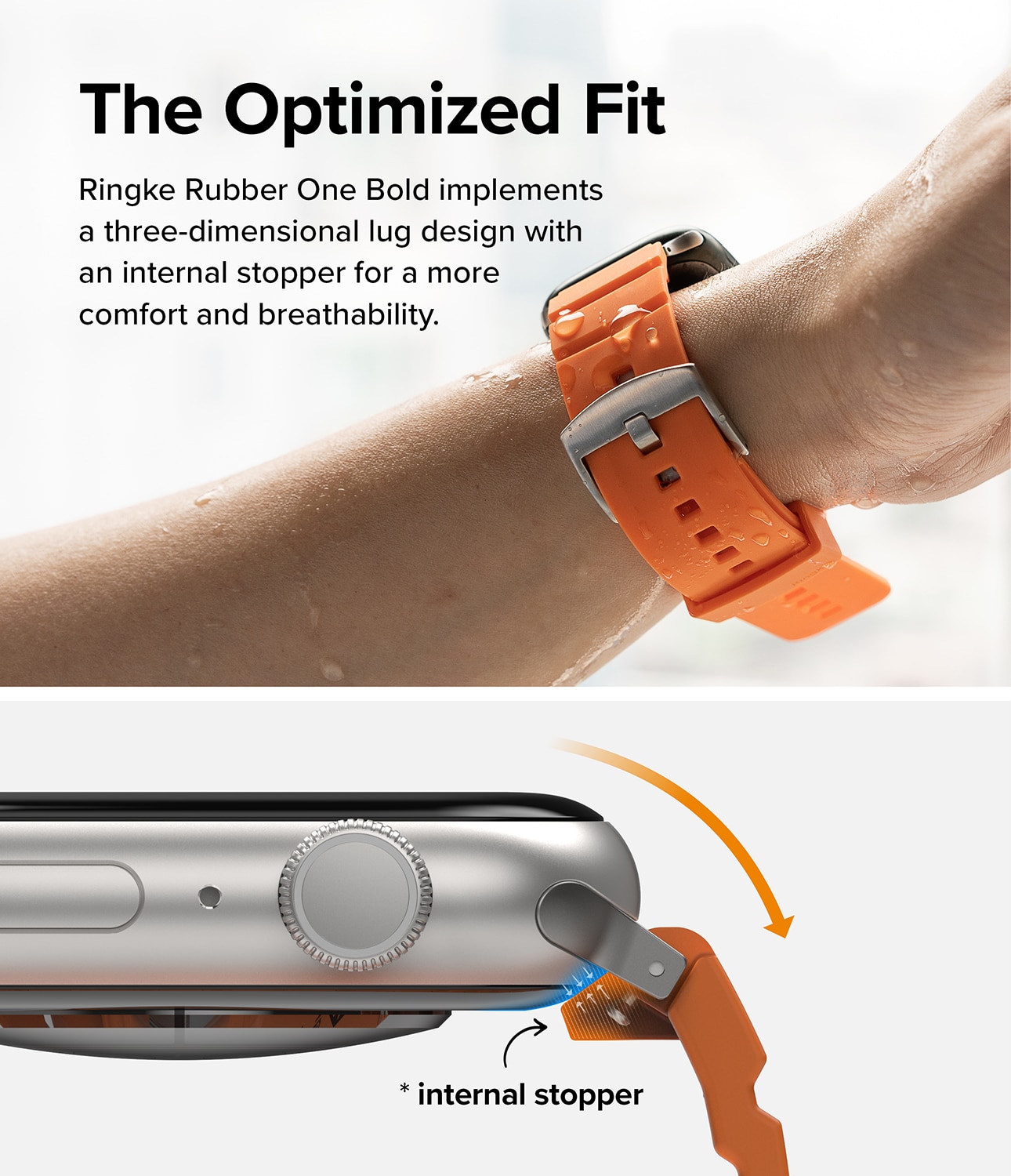 Rubber One Bold Band Apple Watch 45mm Series 9 Orange