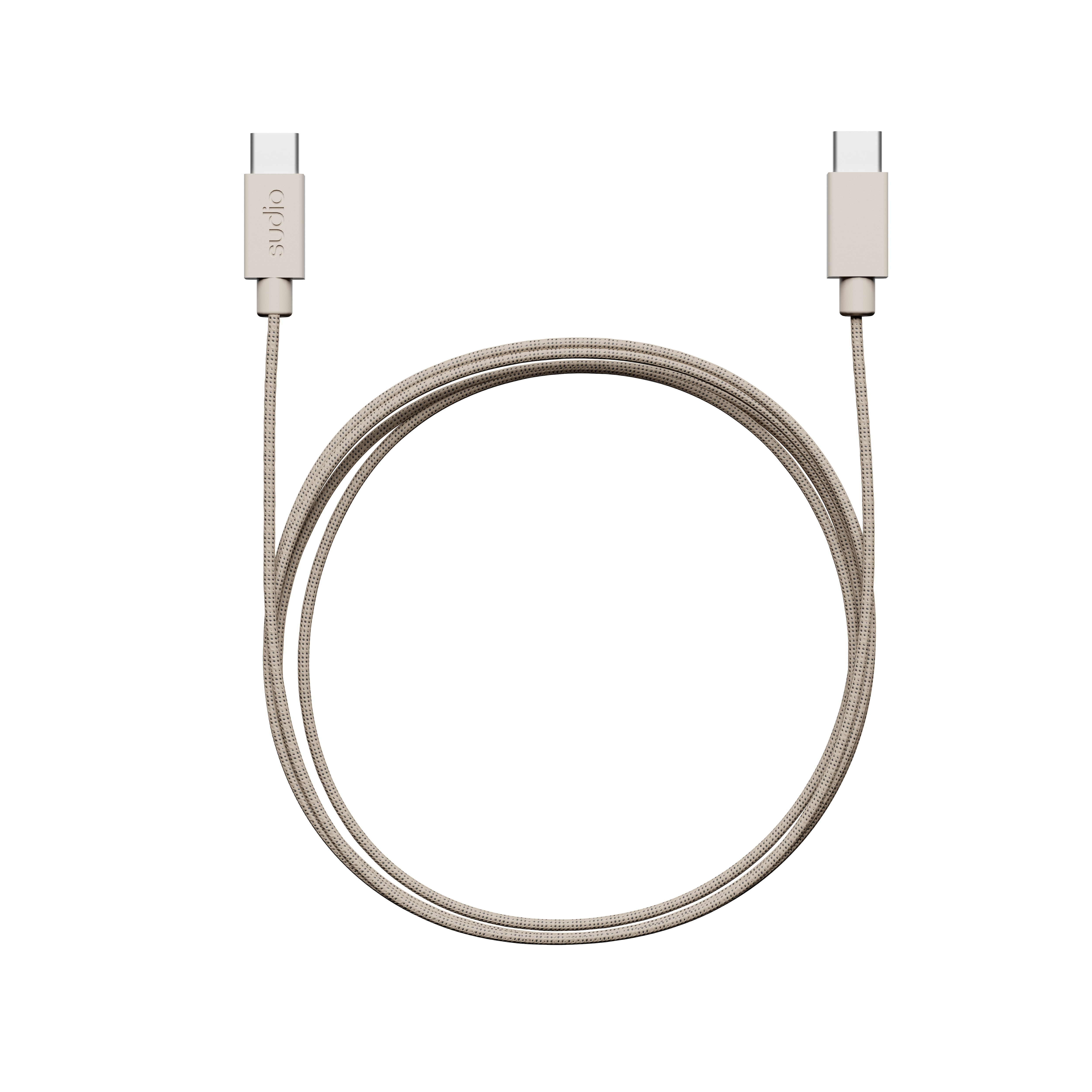 C1-C Opladerkabel USB-C til USB-C 1.8 m Sand