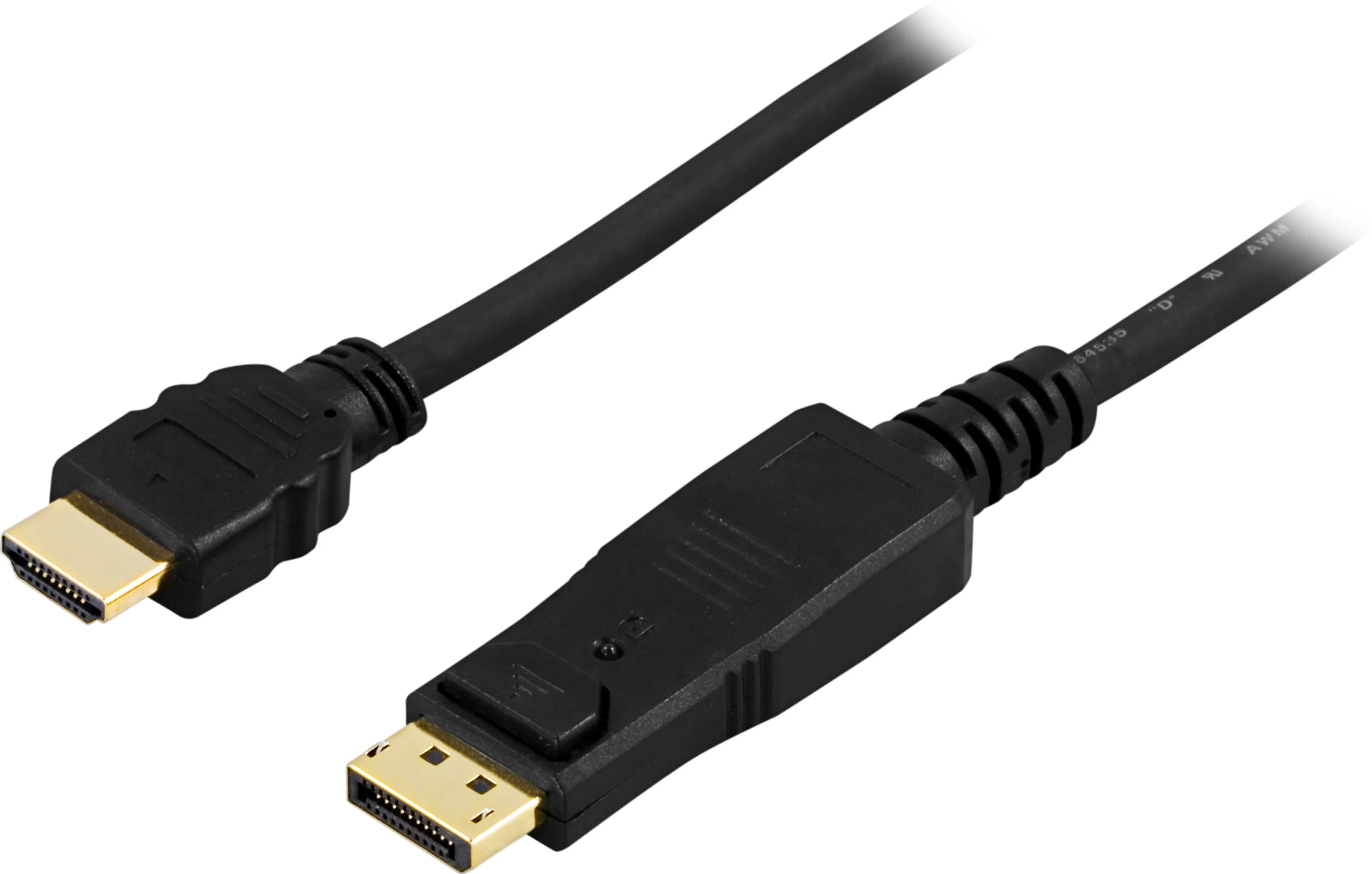 DisplayPort-HDMI-kabel 2m sort