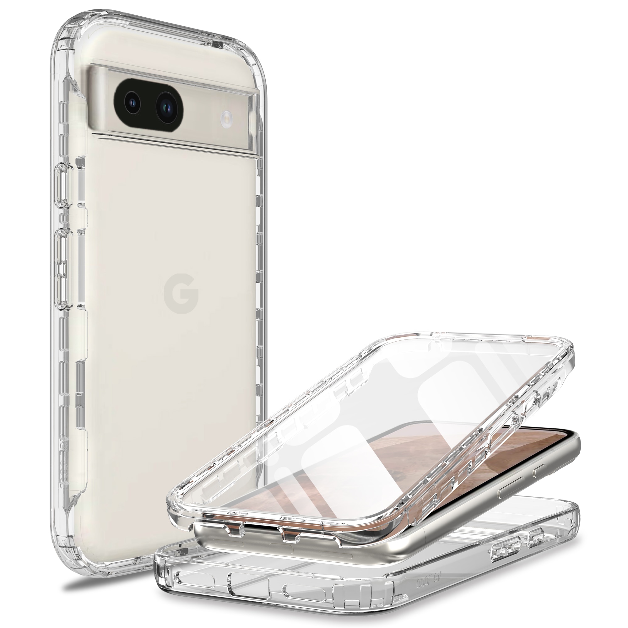 Full Protection Case Google Pixel 8a Gennemsigtig