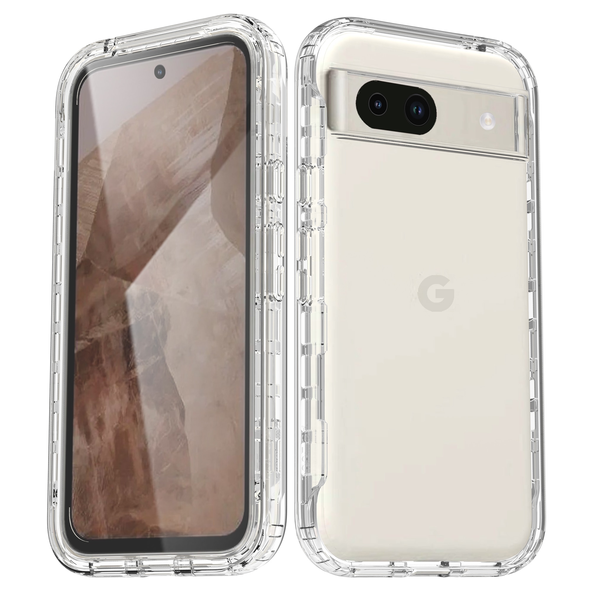 Full Protection Case Google Pixel 8a gennemsigtig