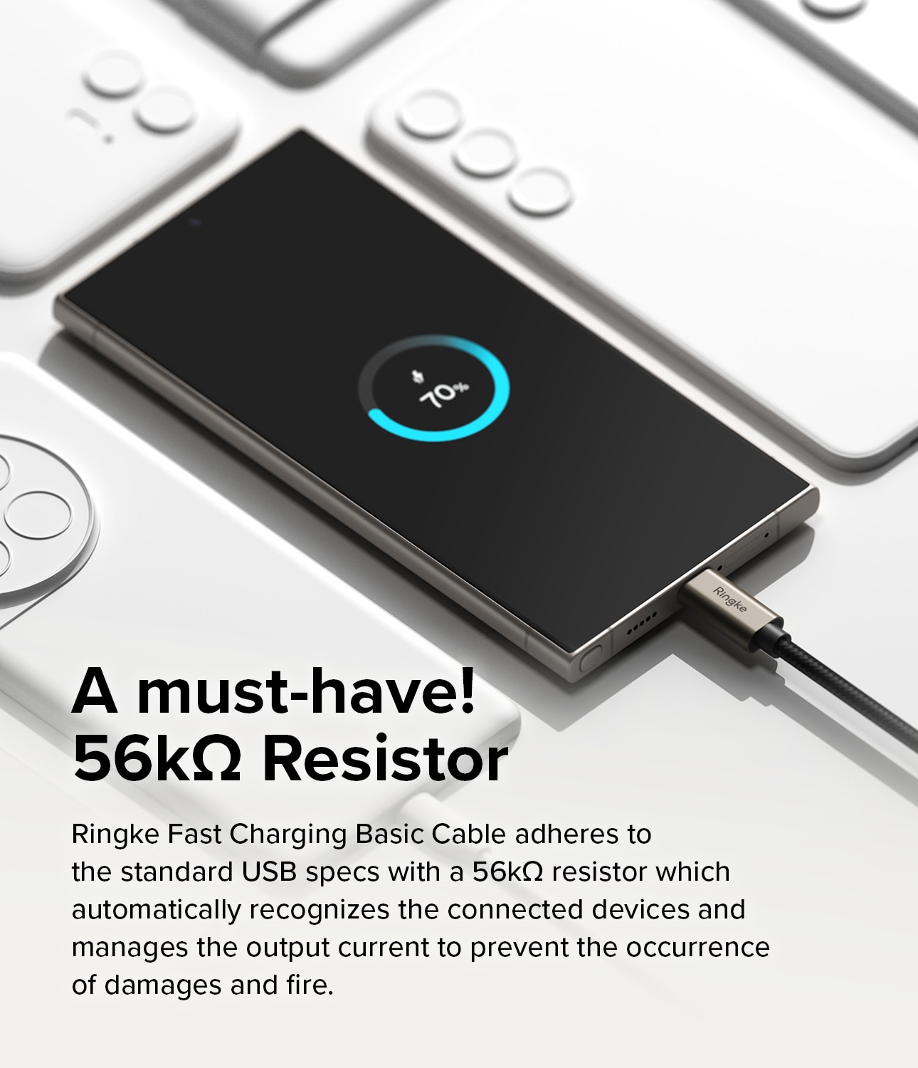 Fast Charging Basic Kabel USB-A -> USB-C 0,5m sort