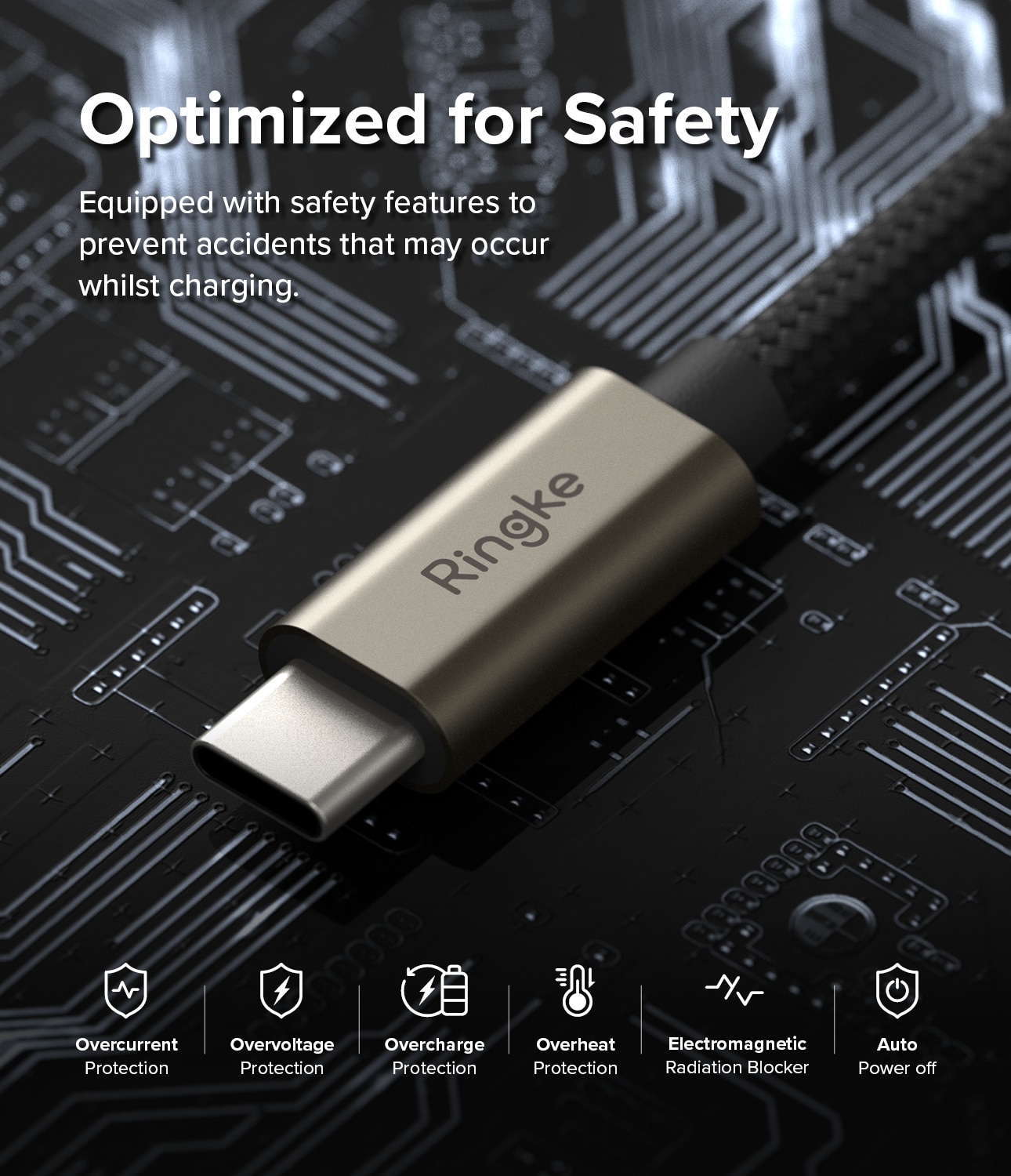 Fast Charging Basic Kabel USB-A -> USB-C 0,5m sort