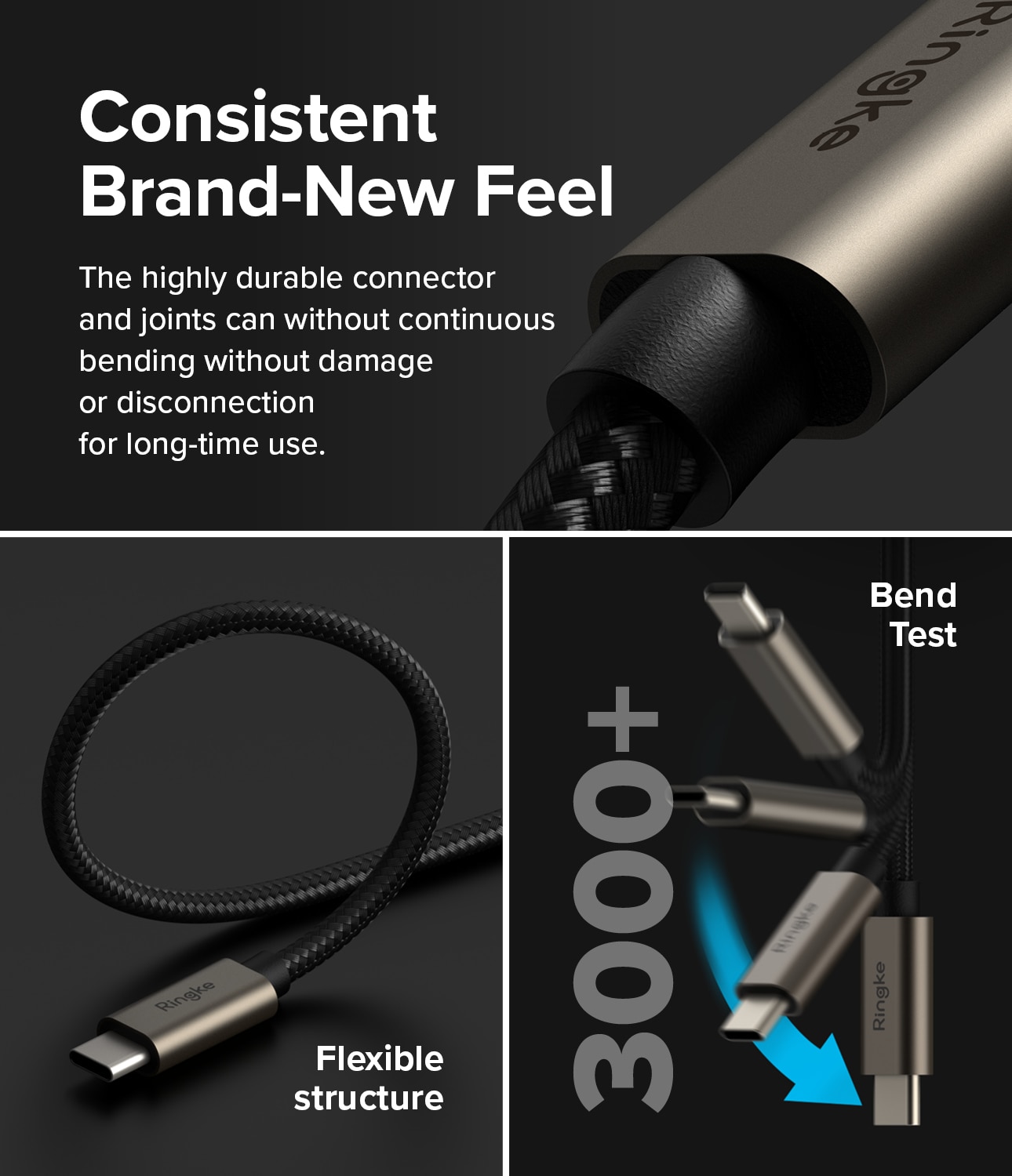 Fast Charging Basic Kabel USB-A -> USB-C 0,5m sort