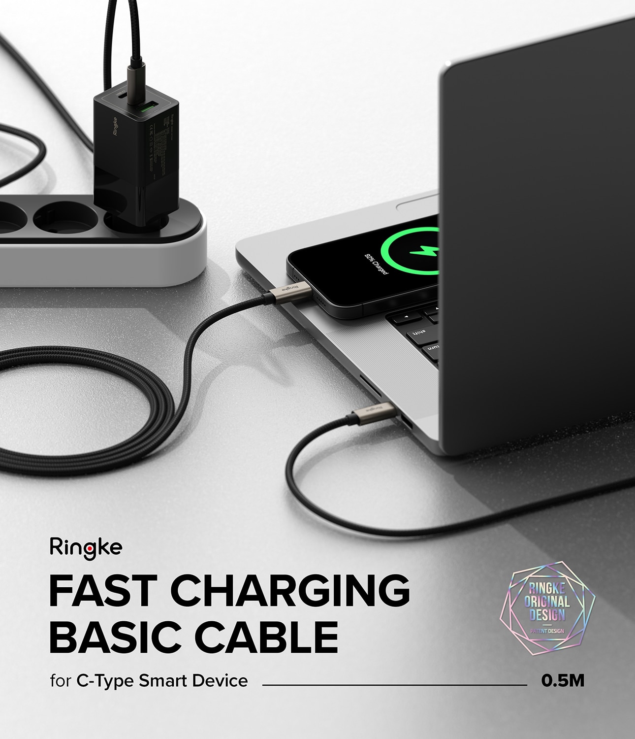 Fast Charging Basic Kabel USB-C -> USB-C 0,5m sort