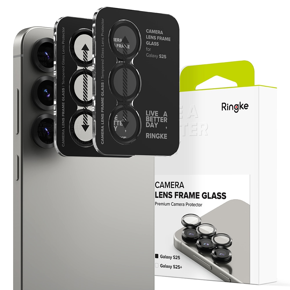 Camera Lens Frame Glass (2-pack) Samsung Galaxy S25 Black