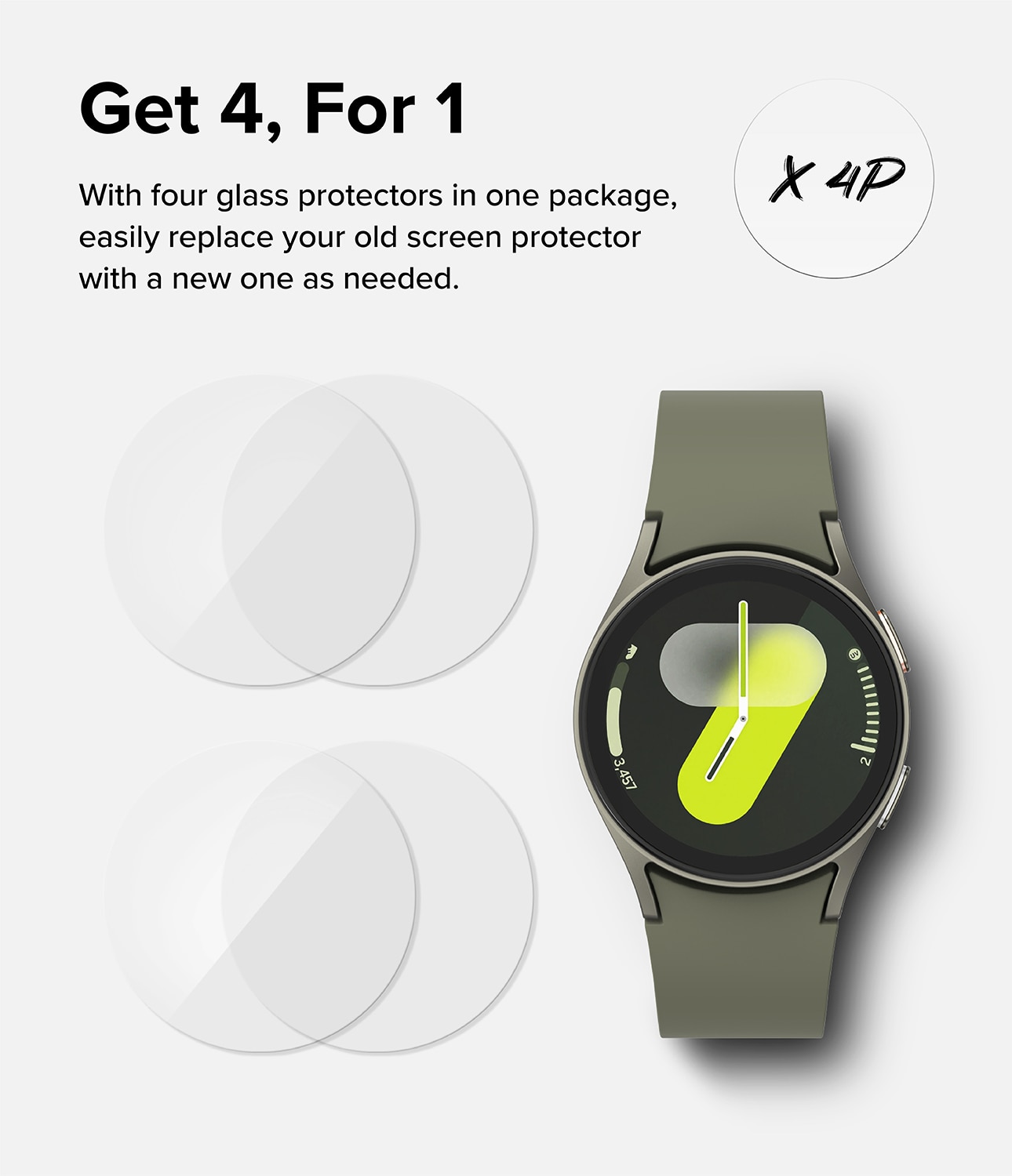 Screen Tempered Glass Samsung Galaxy Watch 7 40mm (4-pack)