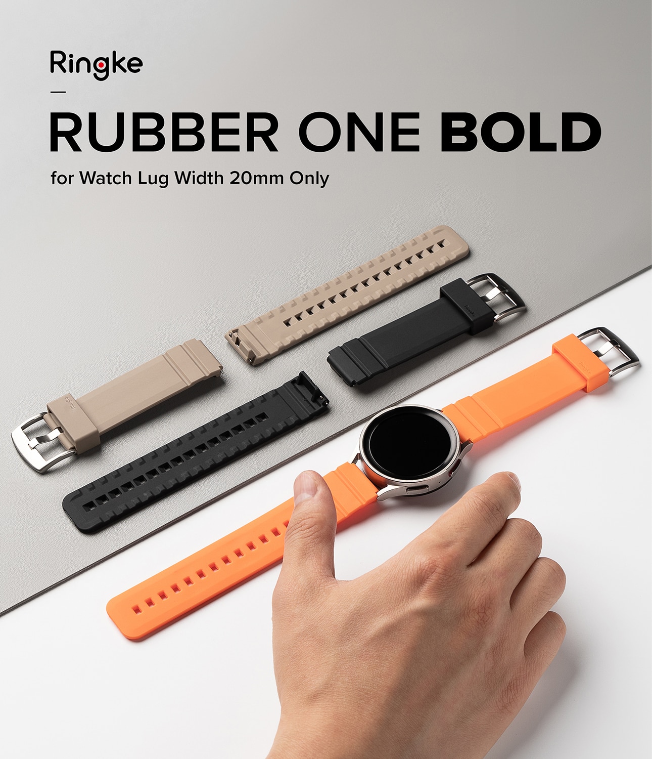 Rubber One Bold Band 20mm Lug Width Orange