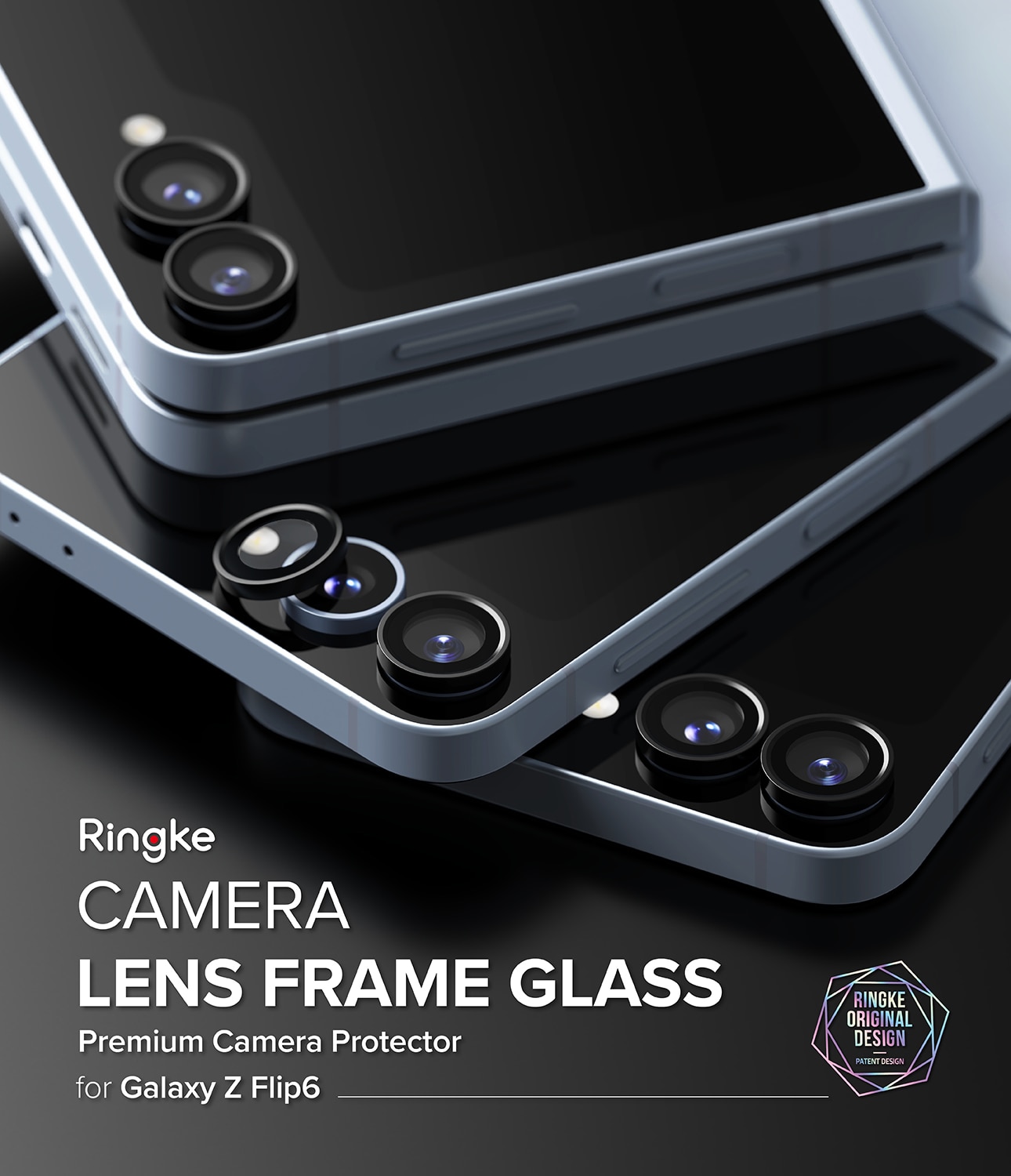 Camera Lens Frame Glass (2-pack) Samsung Galaxy Z Flip 6 Black