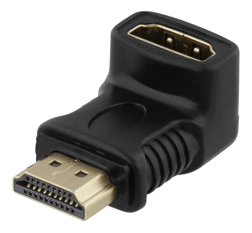 Vinklet HDMI-adapter 19-pin hun - han