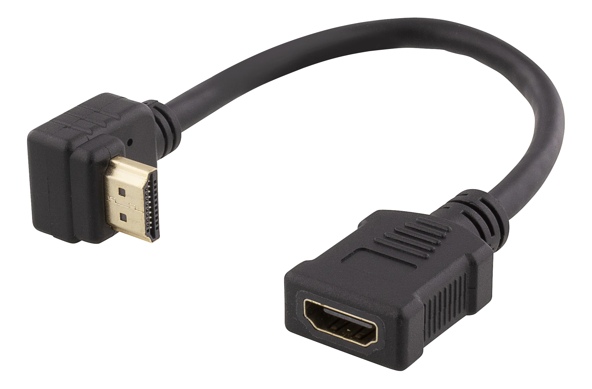 HDMI-adapterkabel med vinklet stik M/F, UHD