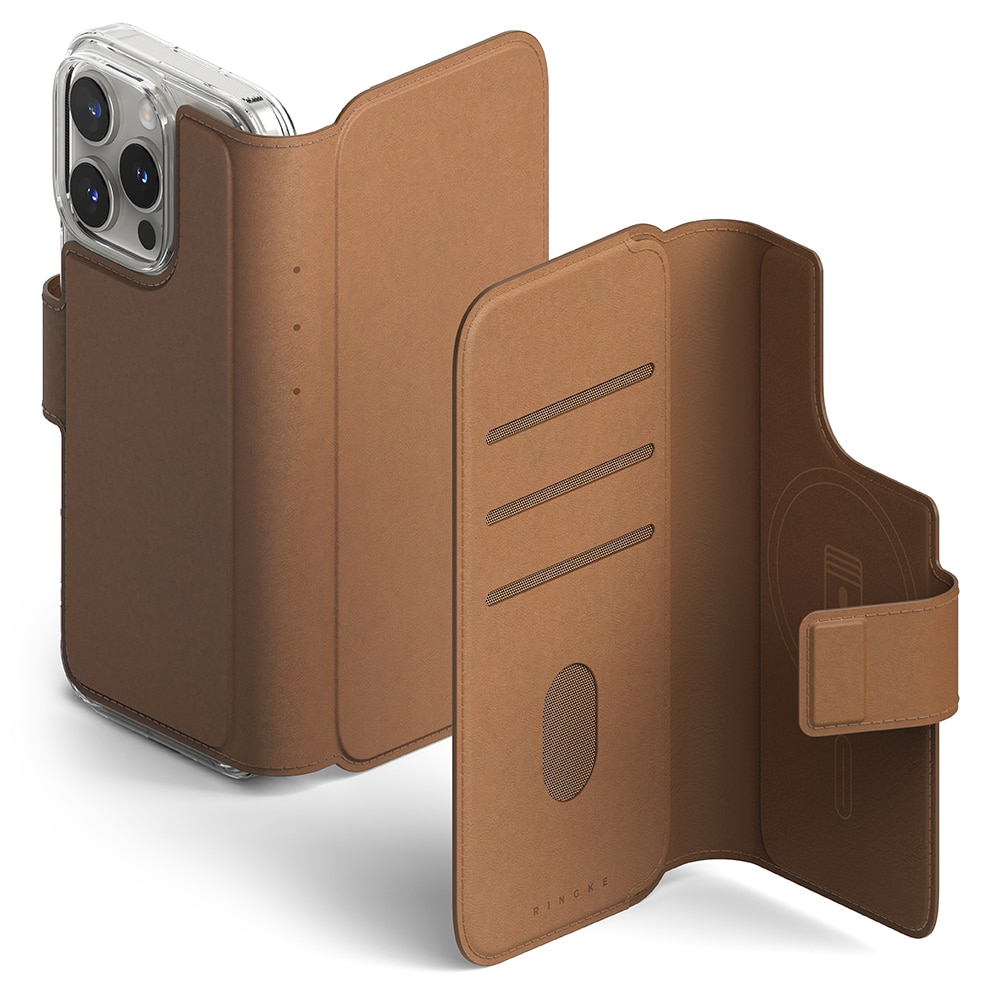 Folio Wallet Magnetic iPhone 13 Pro Brown