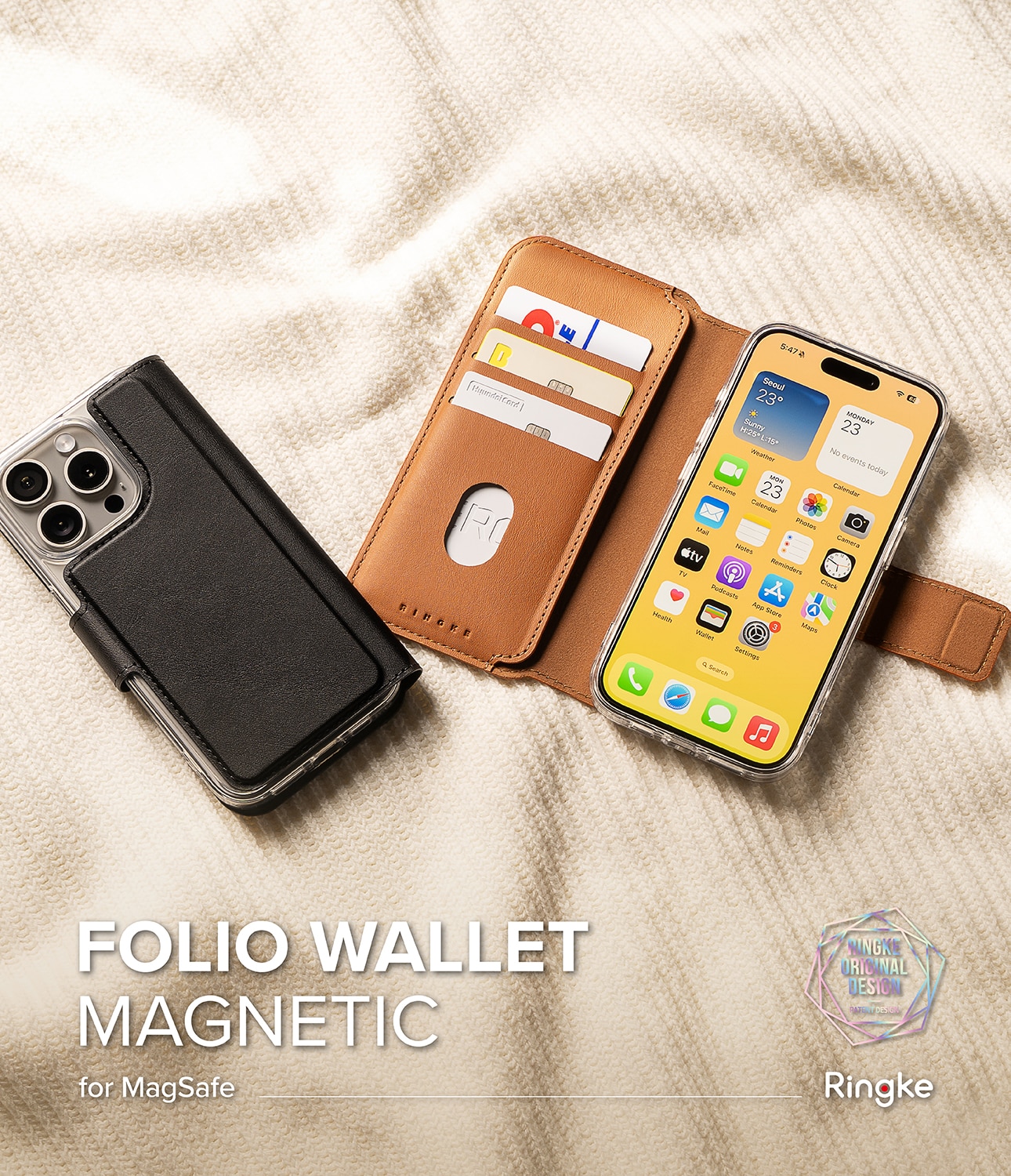 Folio Wallet Magnetic iPhone 14 Pro Max Brown