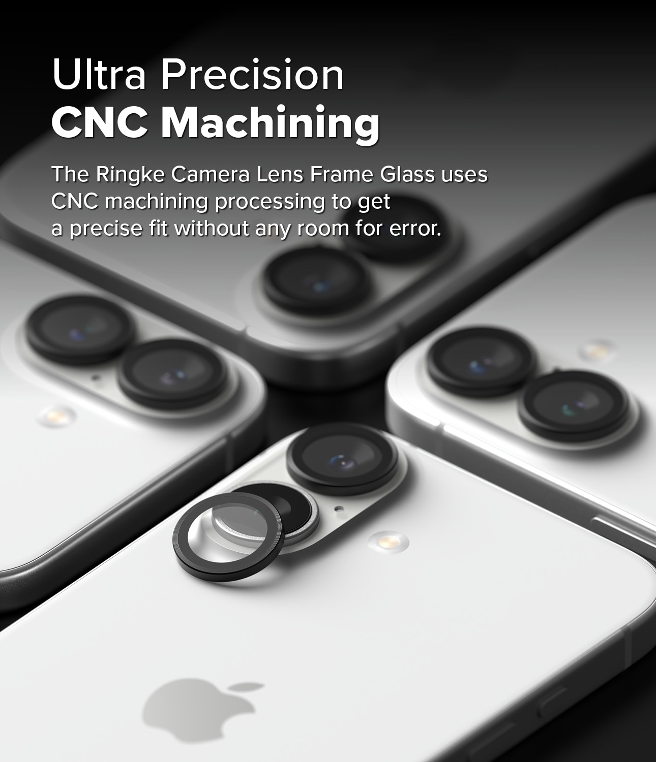 Camera Lens Frame Glass (2-pack) iPhone 16 Plus Black