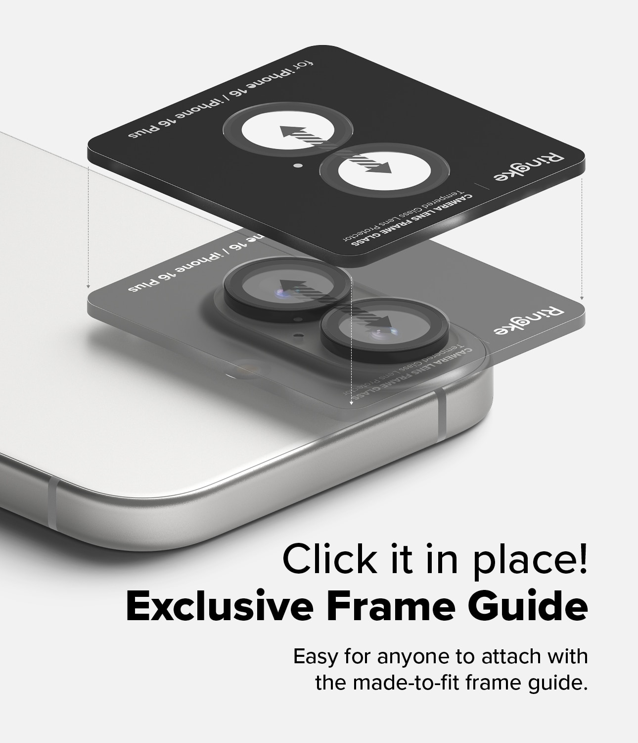 Camera Lens Frame Glass (2-pack) iPhone 16 Black