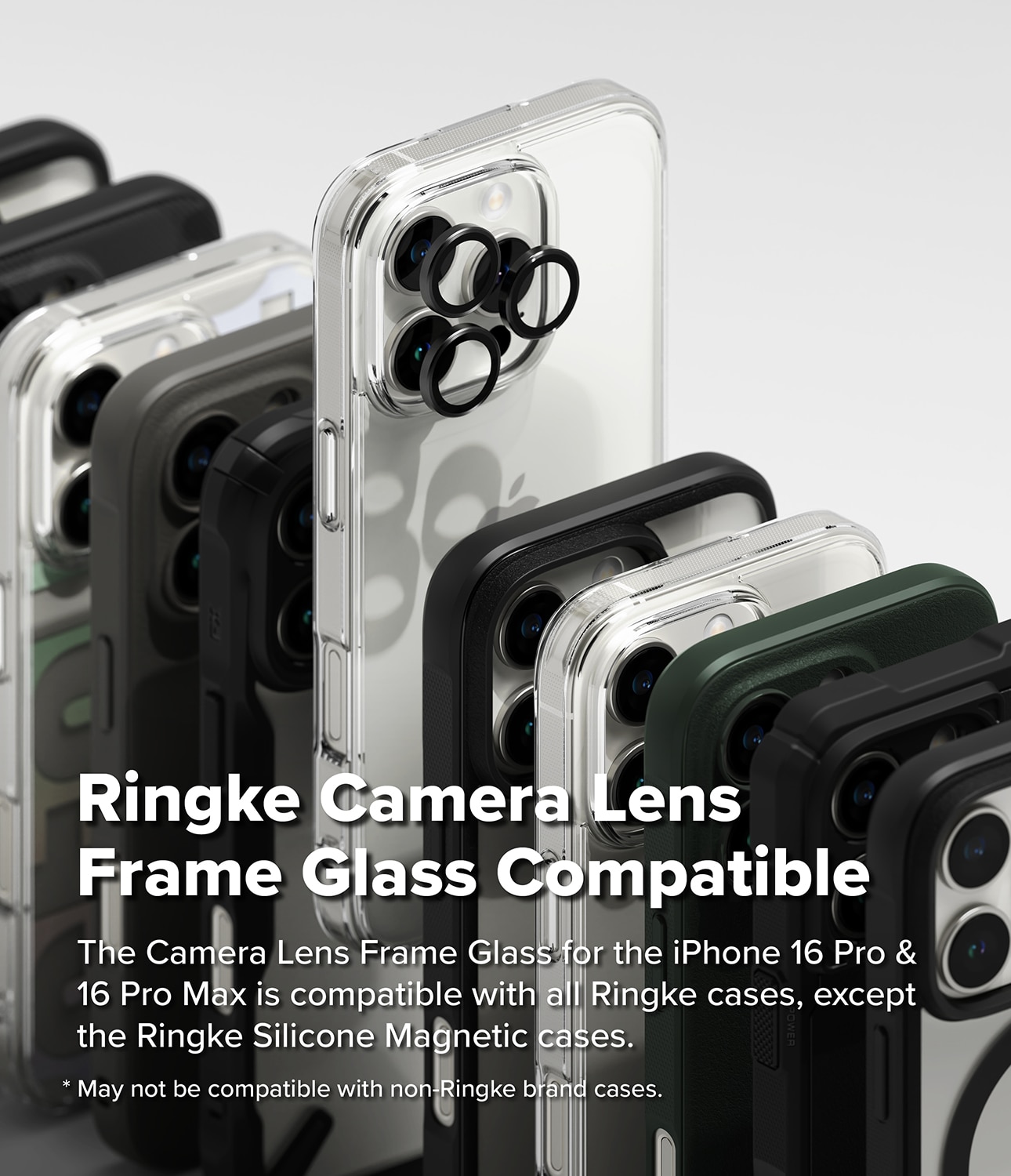 Camera Lens Frame Glass (2-pack) iPhone 16 Pro Black